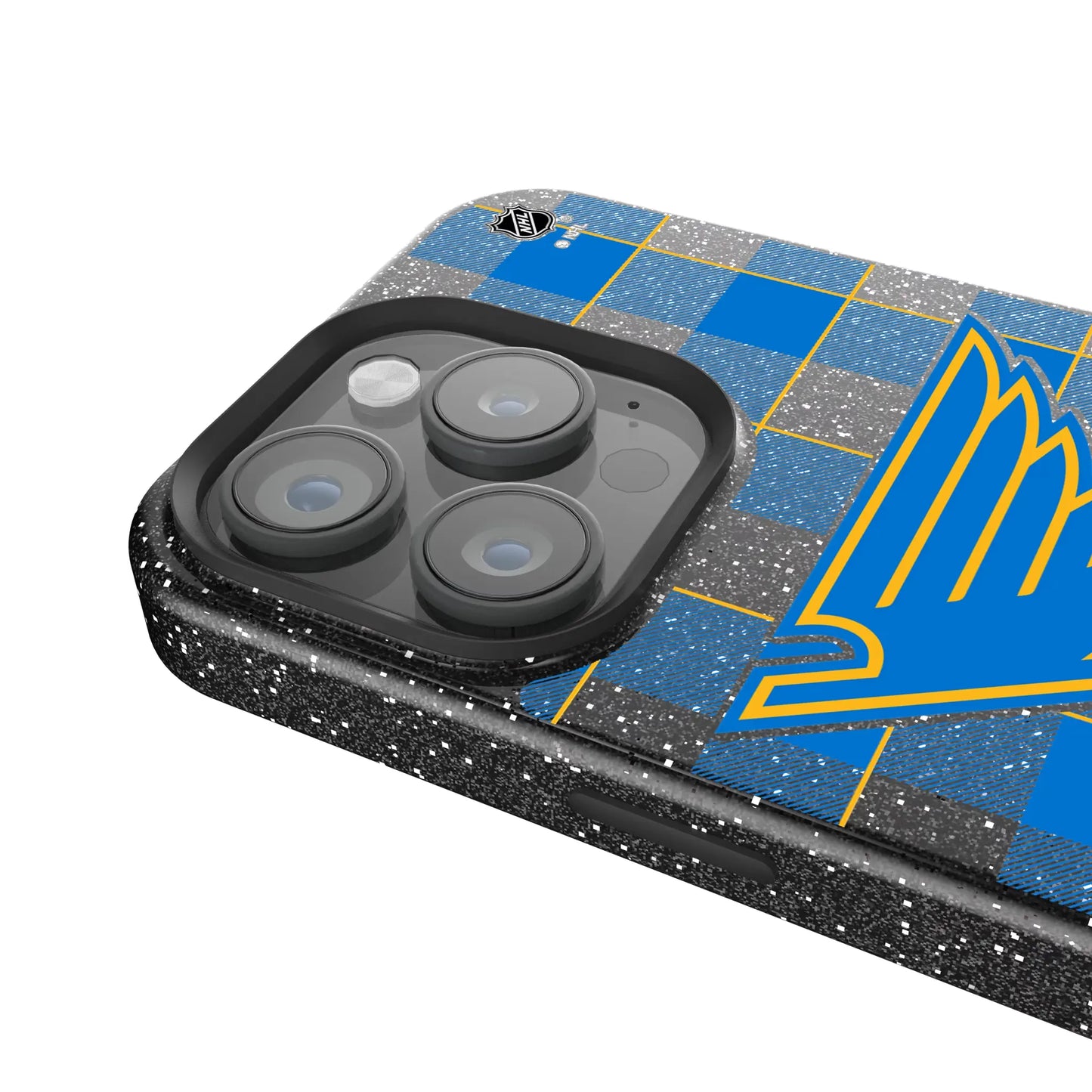 St. Louis Blues Plaid Black Bling Phone Case for Apple iPhone