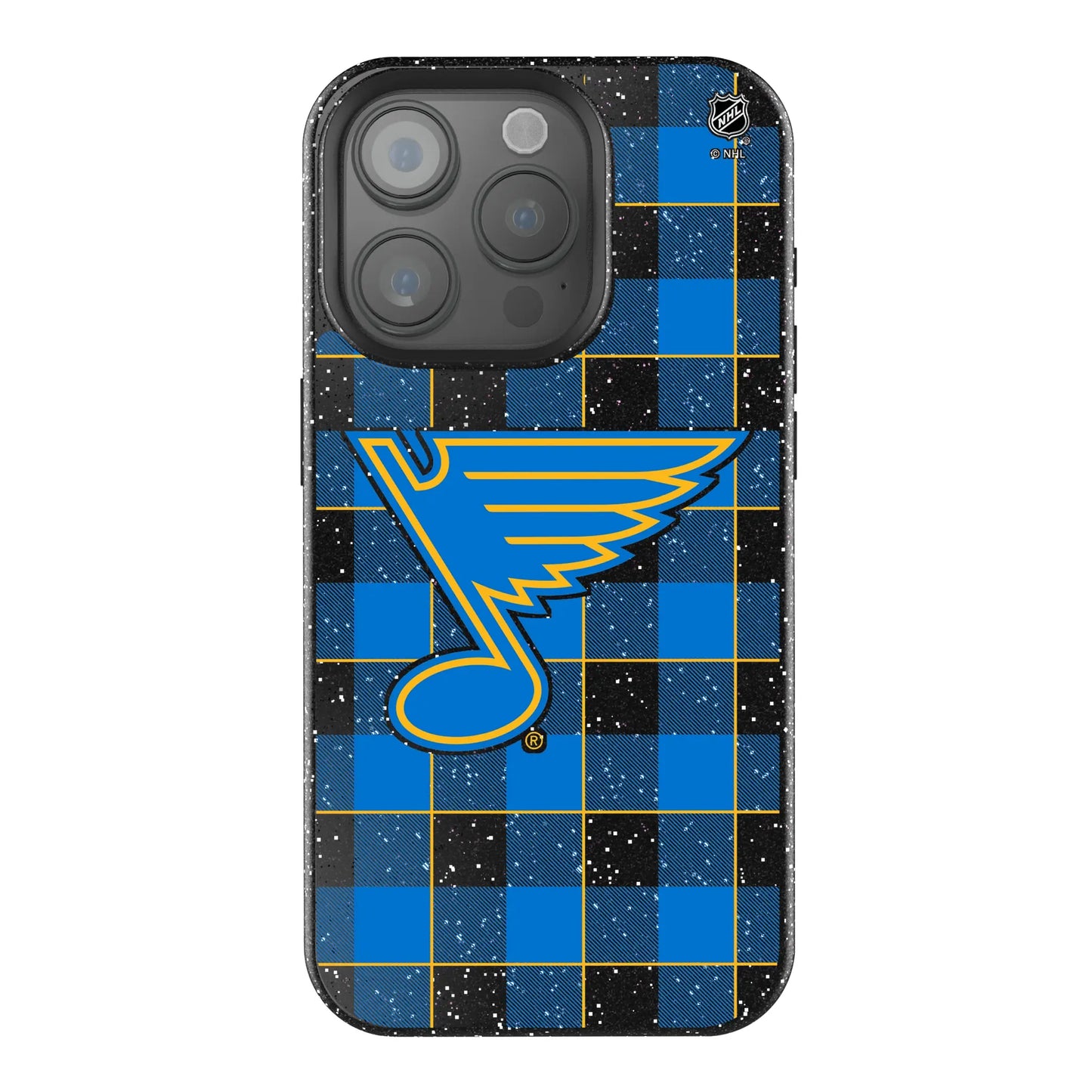 St. Louis Blues Plaid Black Bling Phone Case for Apple iPhone