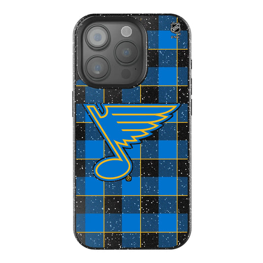St. Louis Blues Plaid Black Bling Phone Case for Apple iPhone