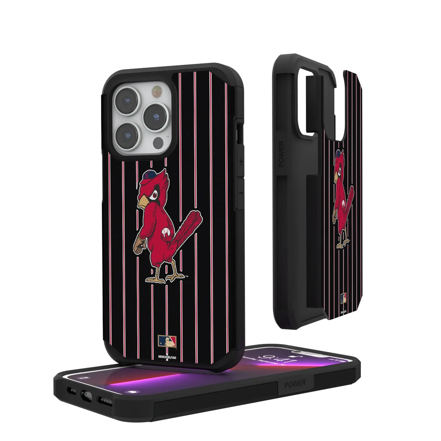 St Louis Cardinals 1950s - Cooperstown Collection Pinstripe Rugged Phone Case for Apple iPhone