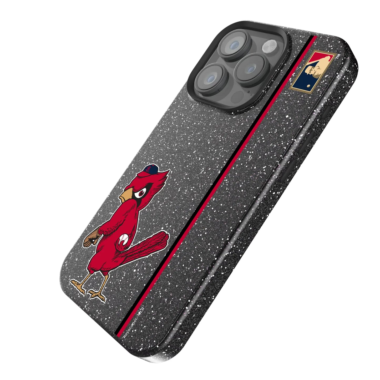 St Louis Cardinals 1950s - Cooperstown Collection Sidebar Black Bling Phone Case for Apple iPhone