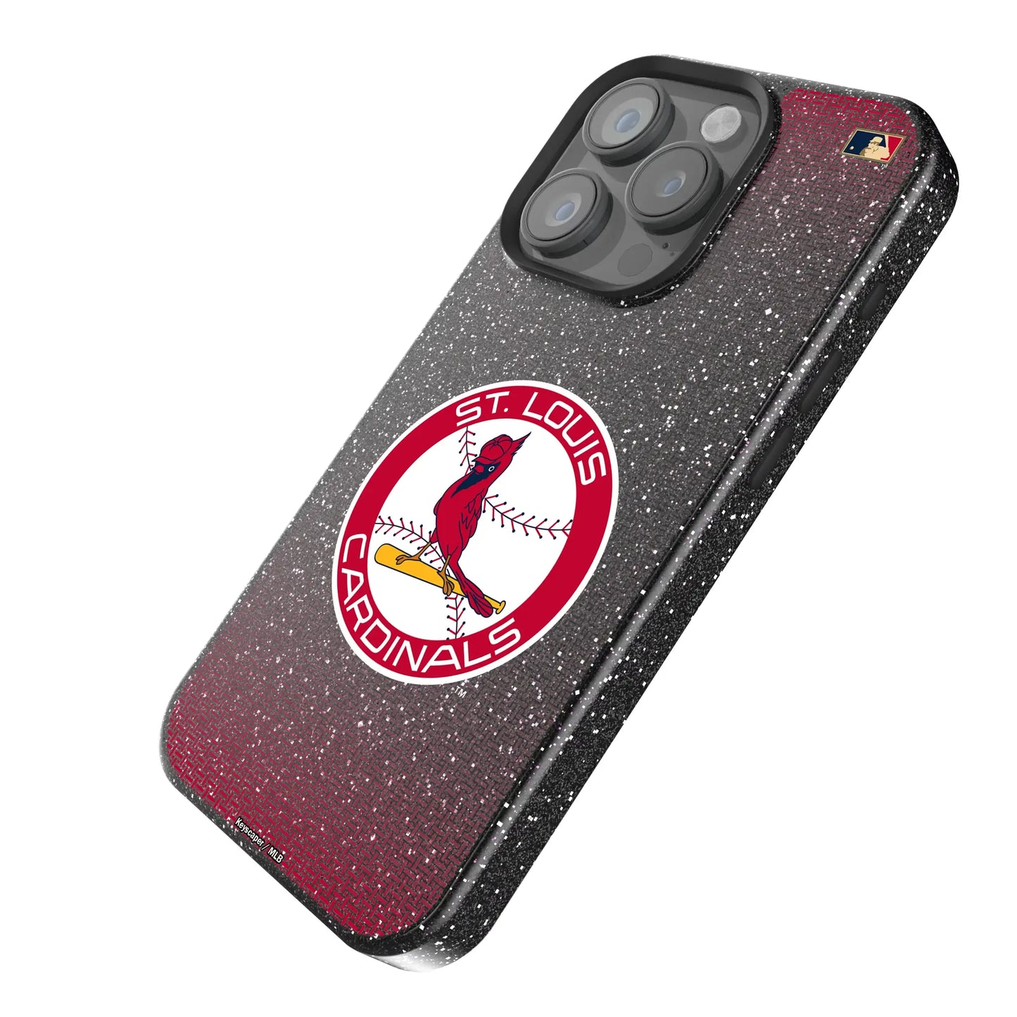 St Louis Cardinals 1966-1997 - Cooperstown Collection Linen Black Bling Phone Case for Apple iPhone
