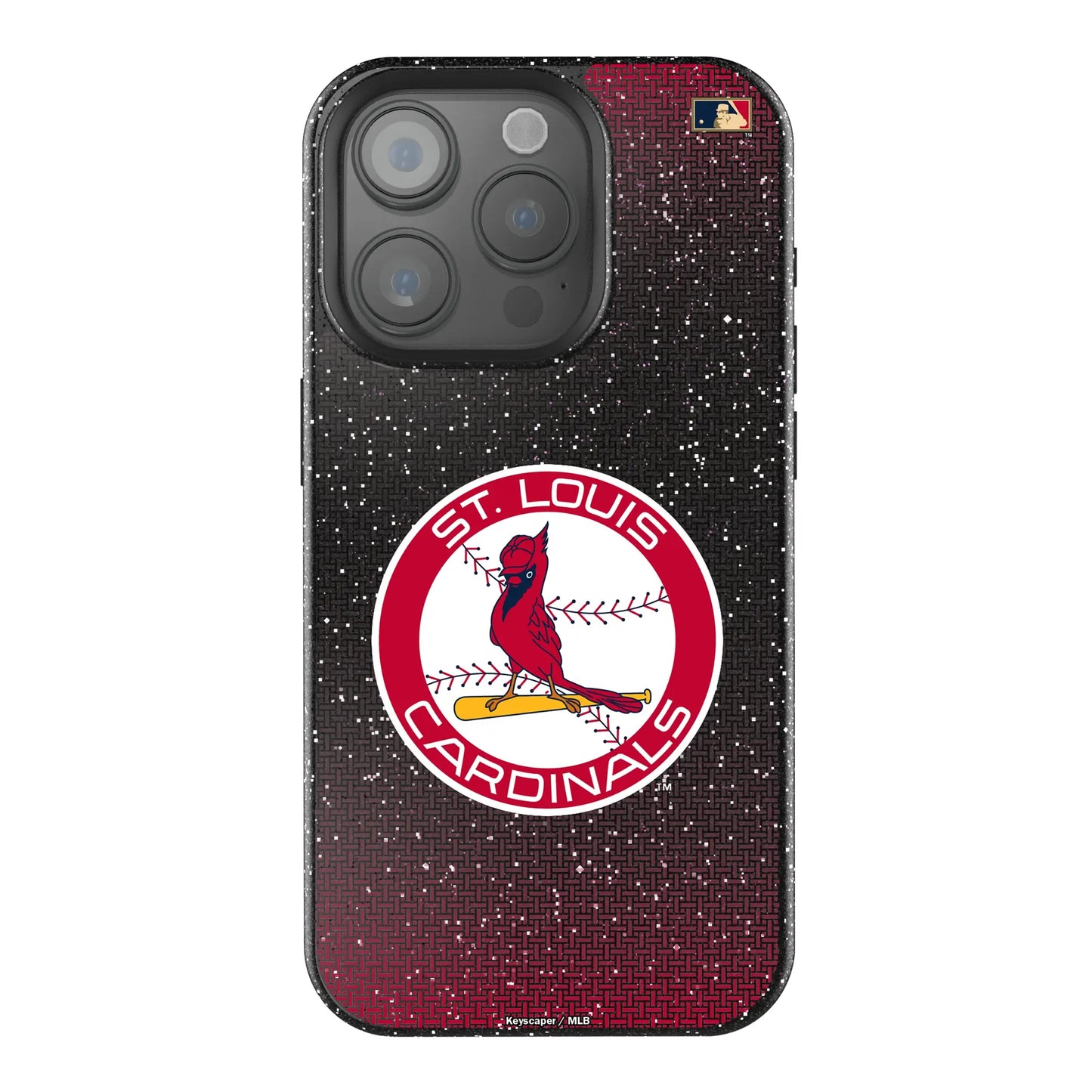St Louis Cardinals 1966-1997 - Cooperstown Collection Linen Black Bling Phone Case for Apple iPhone