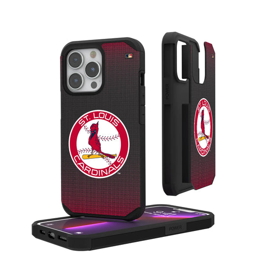 St Louis Cardinals 1966-1997 - Cooperstown Collection Linen Rugged Phone Case for Apple iPhone