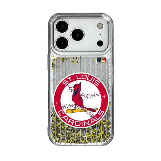 St Louis Cardinals 1966-1997 - Cooperstown Collection Pinstripe Glitter Phone Case for Apple iPhone