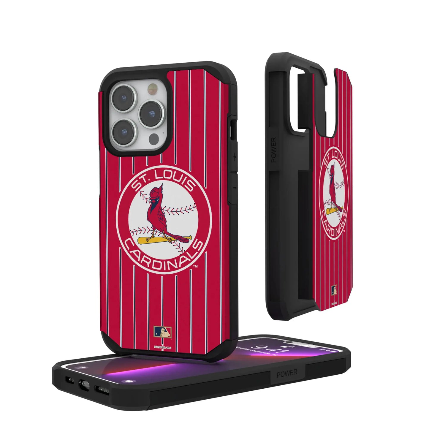 St Louis Cardinals 1966-1997 - Cooperstown Collection Pinstripe Rugged Phone Case for Apple iPhone