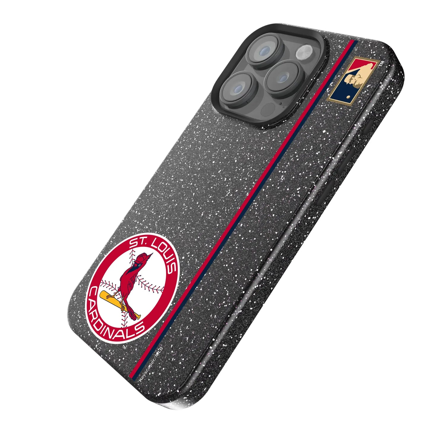 St Louis Cardinals 1966-1997 - Cooperstown Collection Sidebar Black Bling Phone Case for Apple iPhone