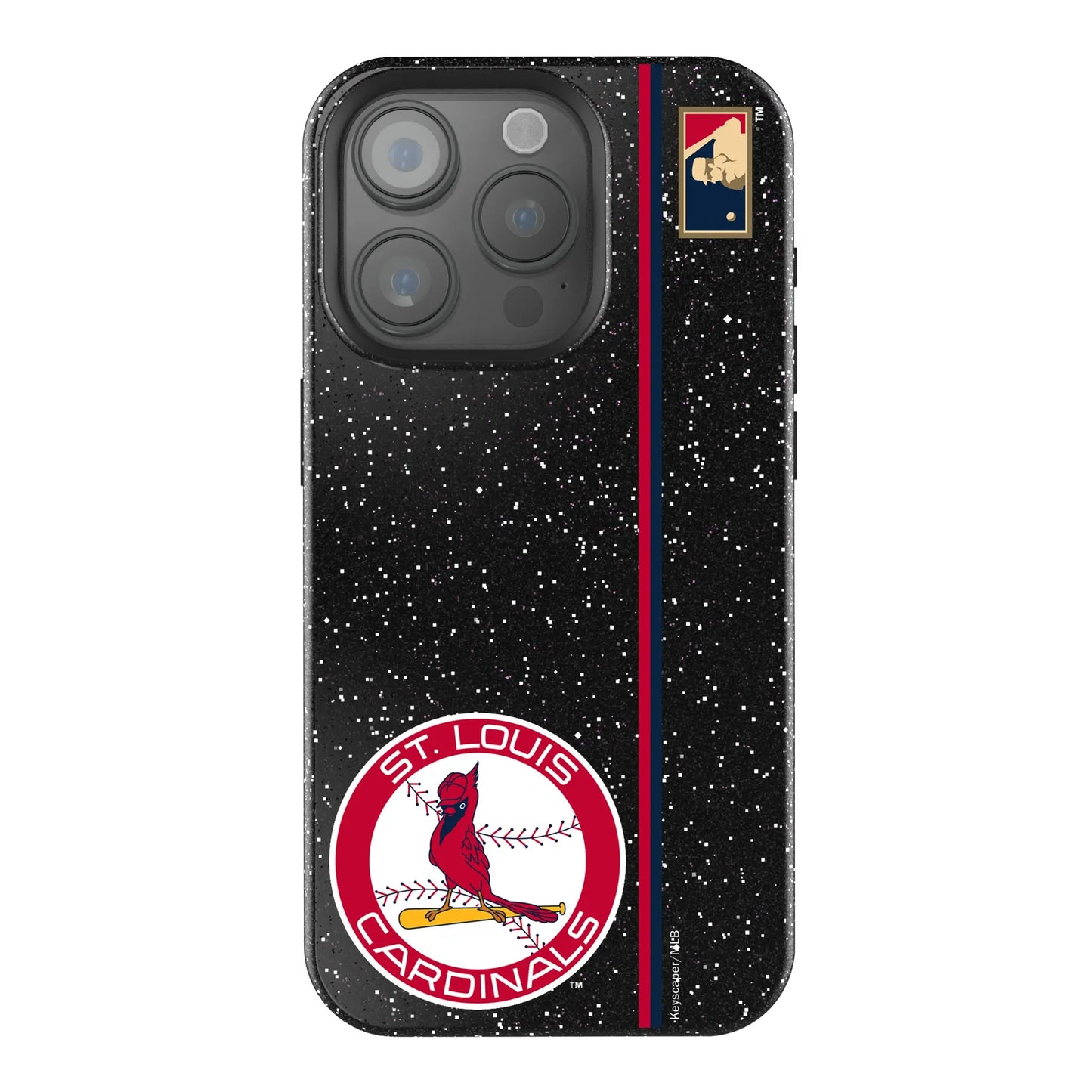 St Louis Cardinals 1966-1997 - Cooperstown Collection Sidebar Black Bling Phone Case for Apple iPhone