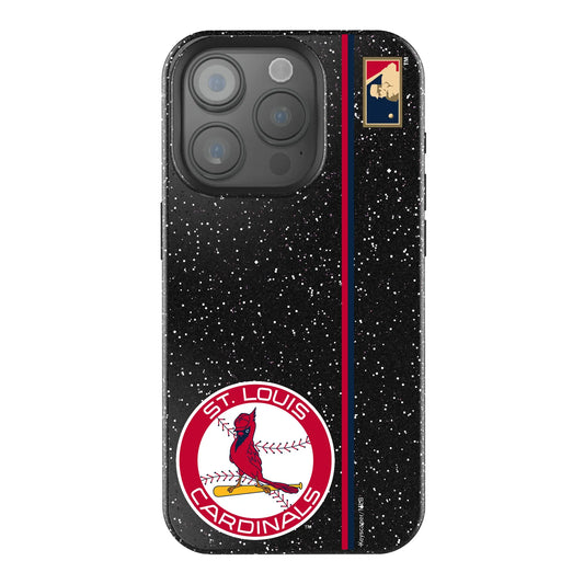 St Louis Cardinals 1966-1997 - Cooperstown Collection Sidebar Black Bling Phone Case for Apple iPhone