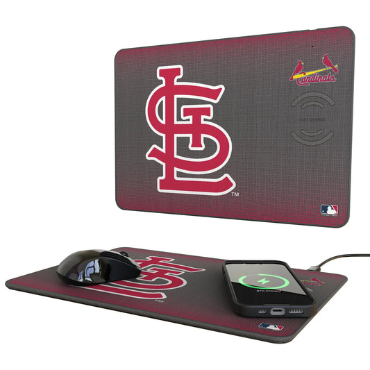 St Louis Cardinals Linen 15-Watt Wireless Charger and Mouse Pad