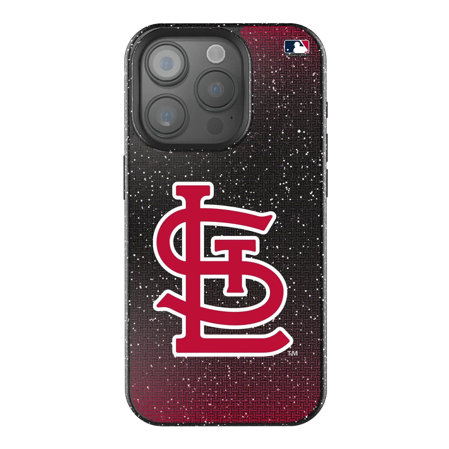 St Louis Cardinals Linen Black Bling Phone Case for Apple iPhone