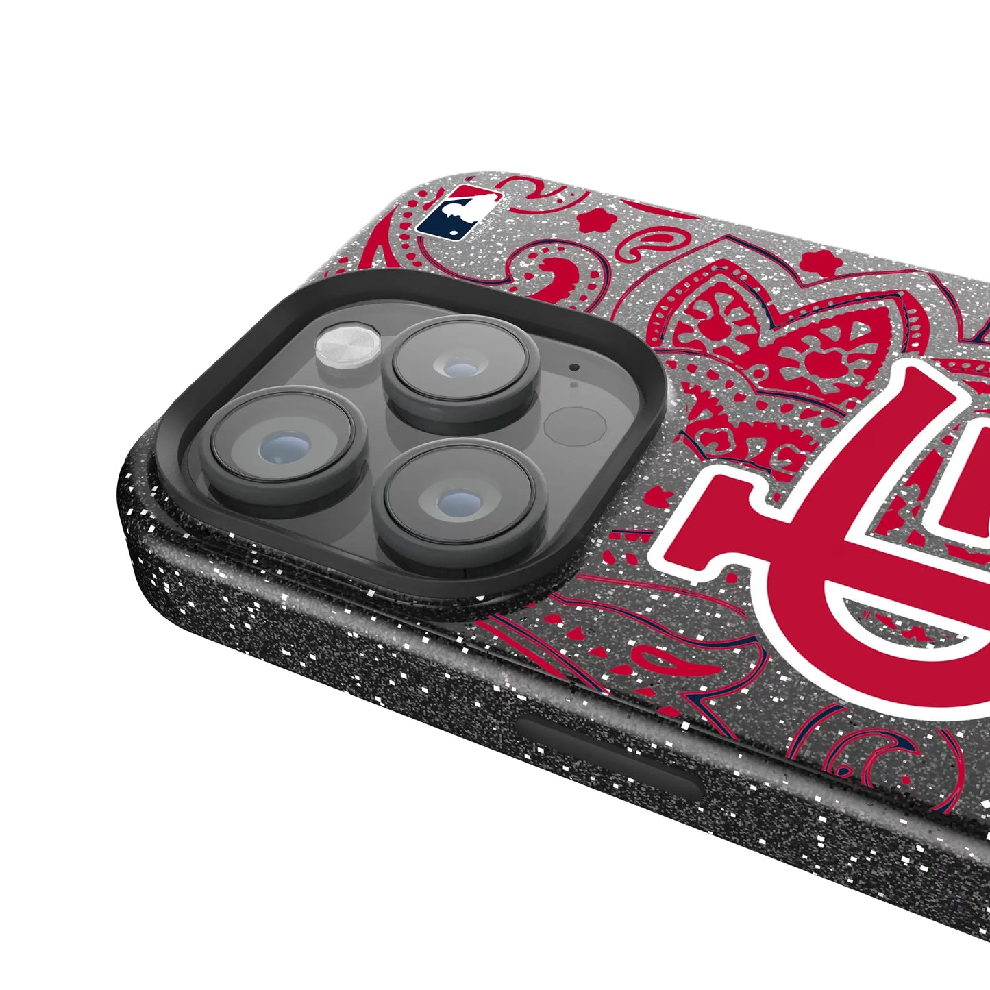 St Louis Cardinals Paisley Black Bling Phone Case for Apple iPhone