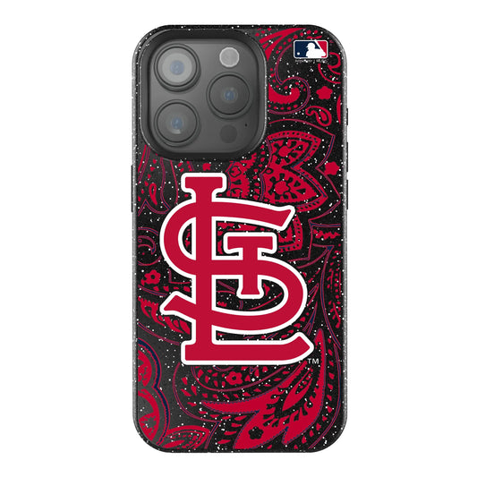 St Louis Cardinals Paisley Black Bling Phone Case for Apple iPhone
