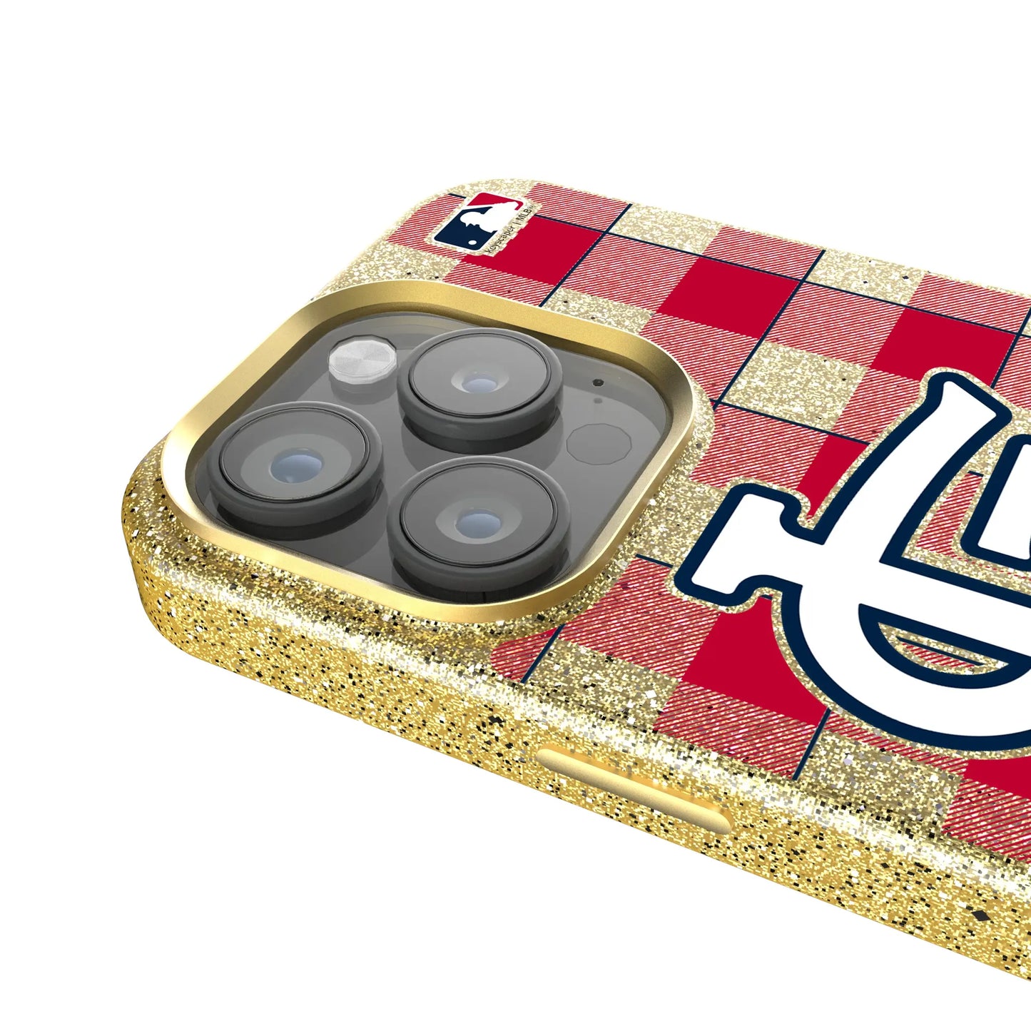 St Louis Cardinals Plaid Bling Phone Case for Apple iPhone