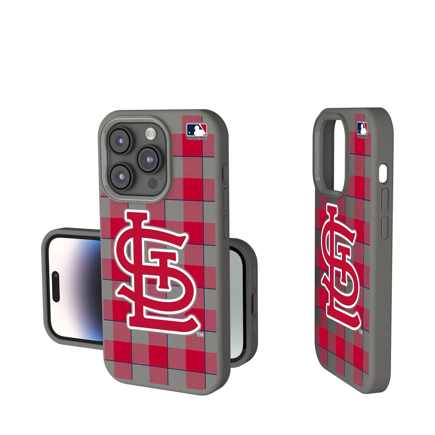 St Louis Cardinals Plaid Soft Touch Phone Case for Apple iPhone