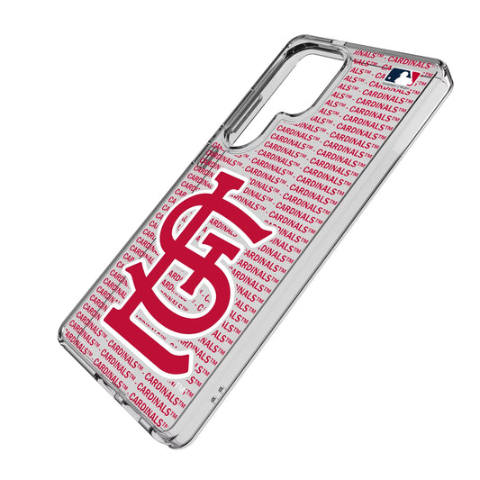 St Louis Cardinals Text Backdrop Clear Phone Case for Samsung Galaxy
