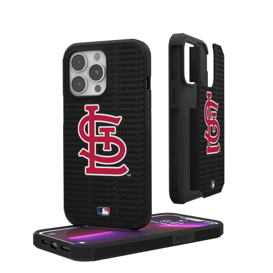 St Louis Cardinals Text Backdrop Rugged Phone Case for Apple iPhone