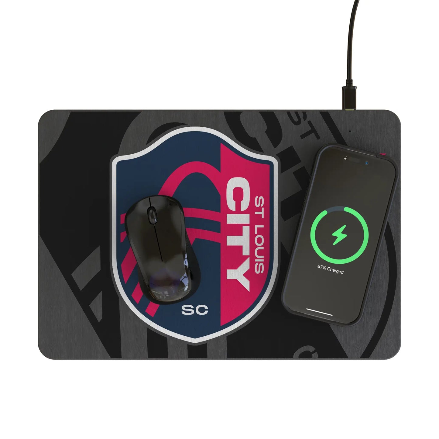 St. Louis CITY SC Monocolor Tilt 15-Watt Wireless Charger and Mouse Pad