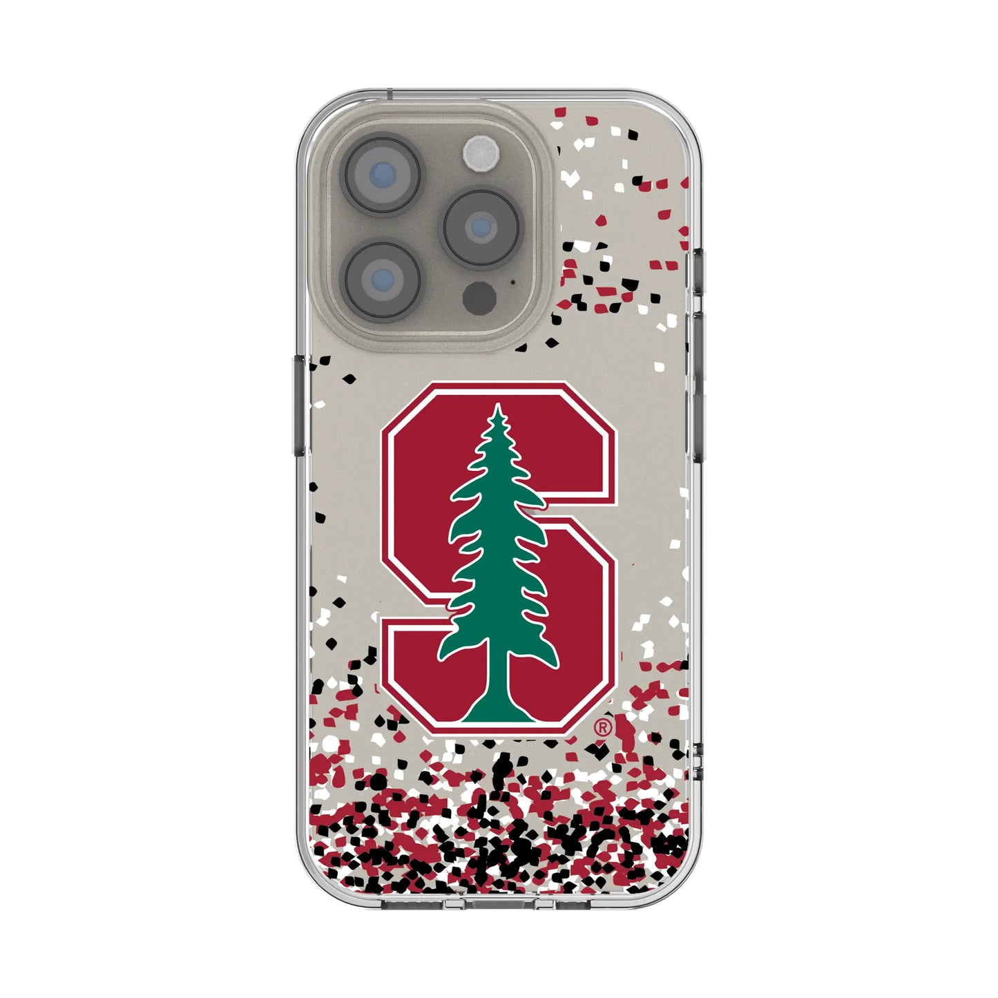 Stanford University Cardinal Confetti Clear Phone Case for Apple iPhone
