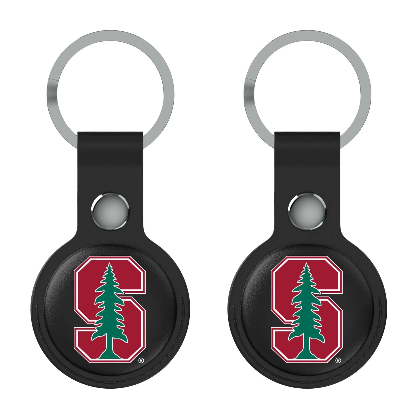 Stanford University Cardinal Insignia Black Airtag Holder 2-Pack
