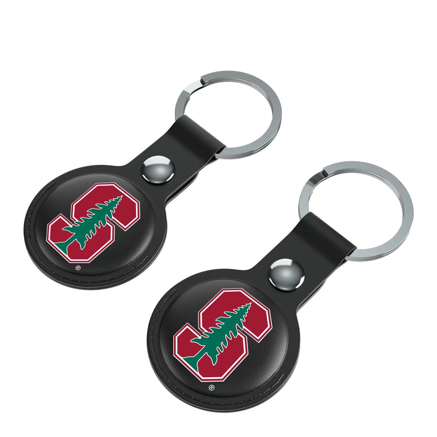 Stanford University Cardinal Insignia Black Airtag Holder 2-Pack