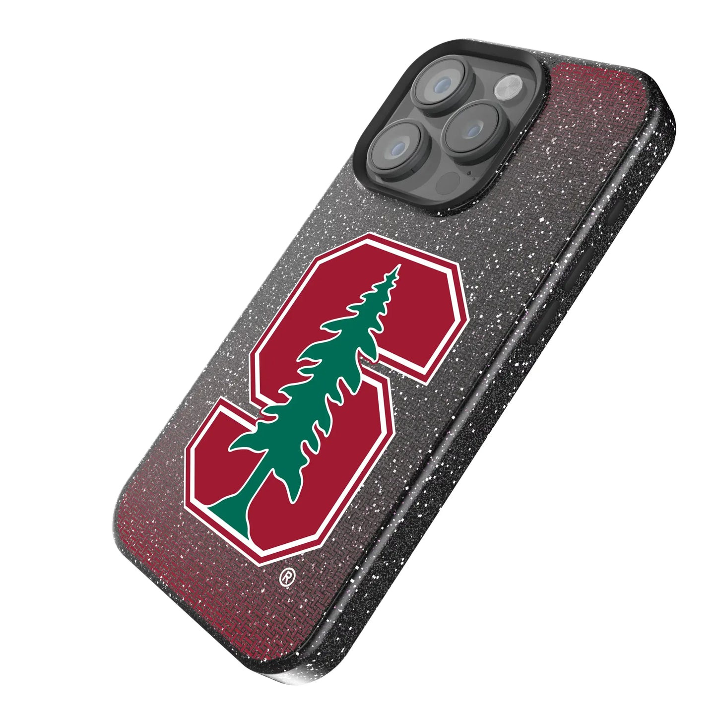 Stanford University Cardinal Linen Black Bling Phone Case for Apple iPhone