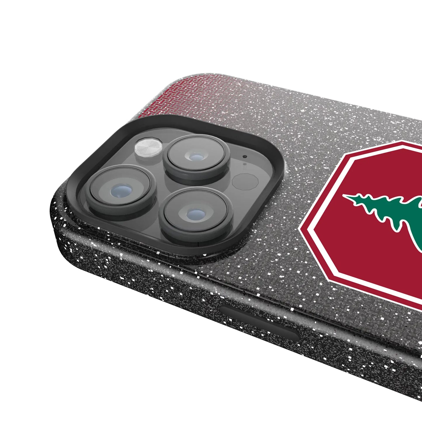 Stanford University Cardinal Linen Black Bling Phone Case for Apple iPhone
