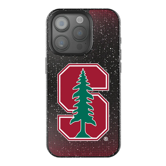 Stanford University Cardinal Linen Black Bling Phone Case for Apple iPhone