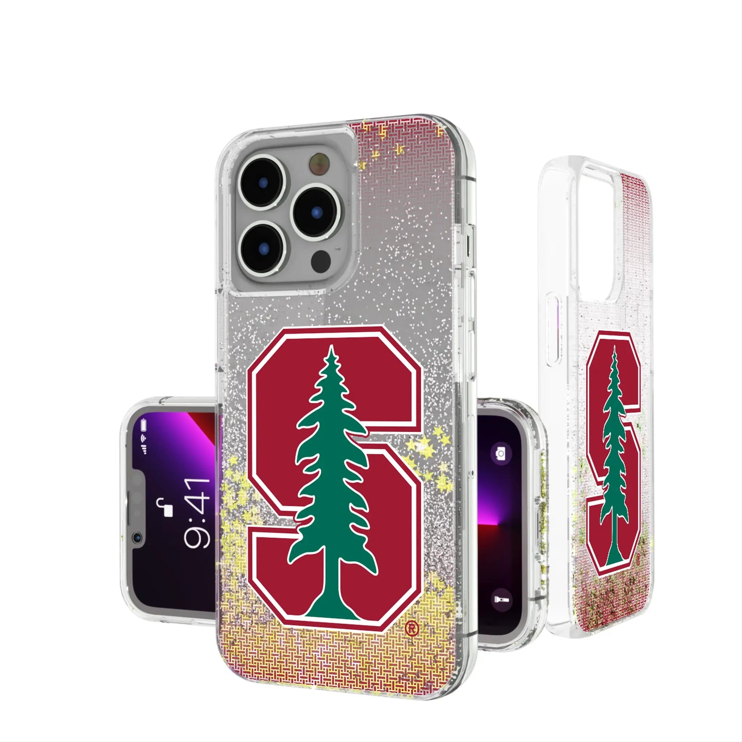 Stanford University Cardinal Linen Glitter Phone Case for Apple iPhone