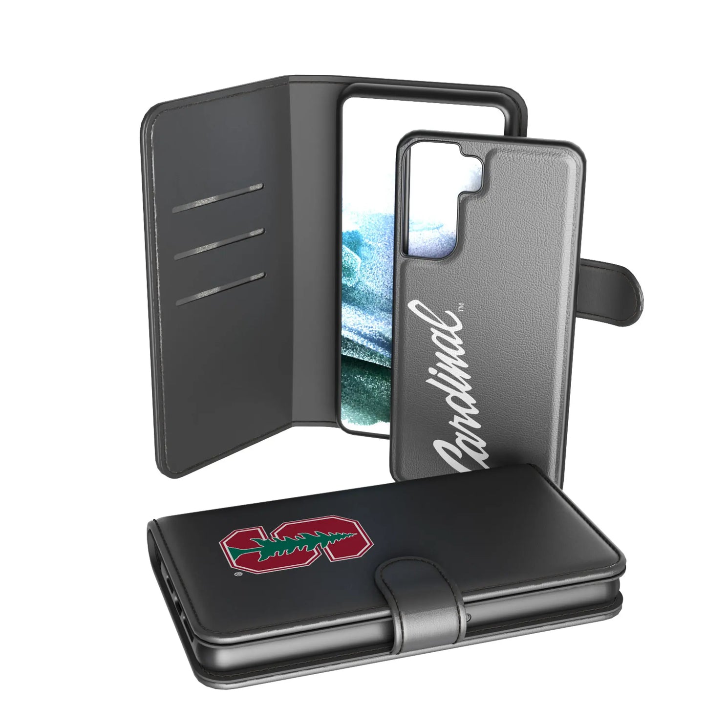 Stanford University Cardinal Monocolor Tilt Wallet Phone Case for Apple iPhone