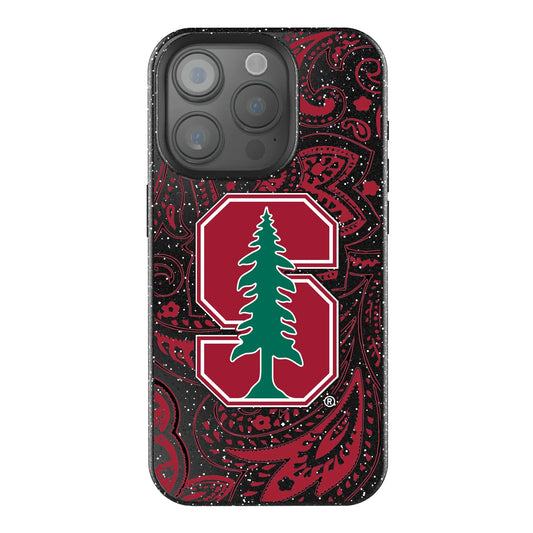 Stanford University Cardinal Paisley Black Bling Phone Case for Apple iPhone