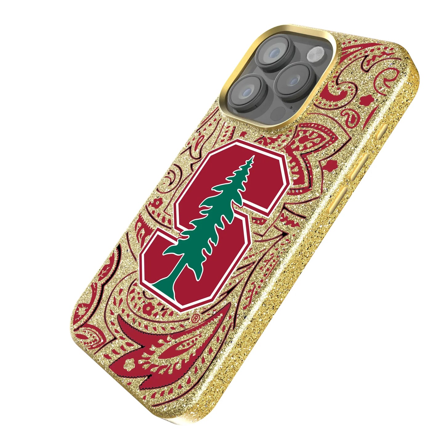 Stanford University Cardinal Paisley Bling Phone Case for Apple iPhone
