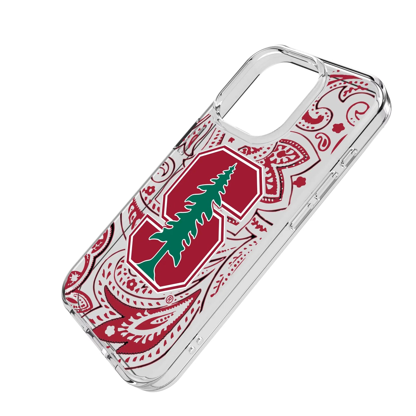 Stanford University Cardinal Paisley Clear Phone Case for Apple iPhone