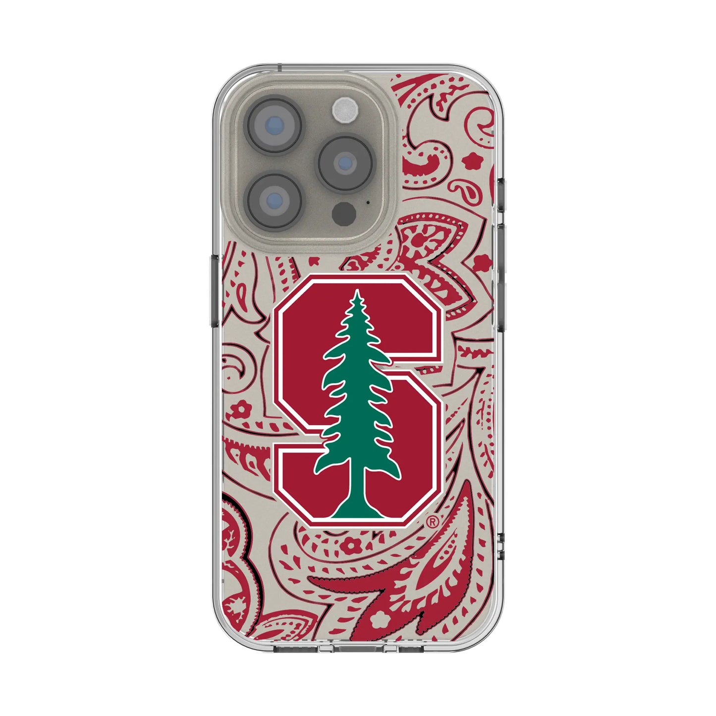 Stanford University Cardinal Paisley Clear Phone Case for Apple iPhone