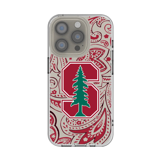 Stanford University Cardinal Paisley Clear Phone Case for Apple iPhone