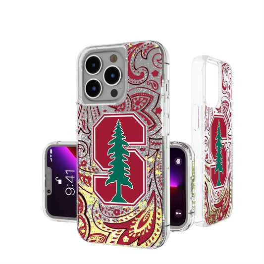 Stanford University Cardinal Paisley Glitter Phone Case for Apple iPhone