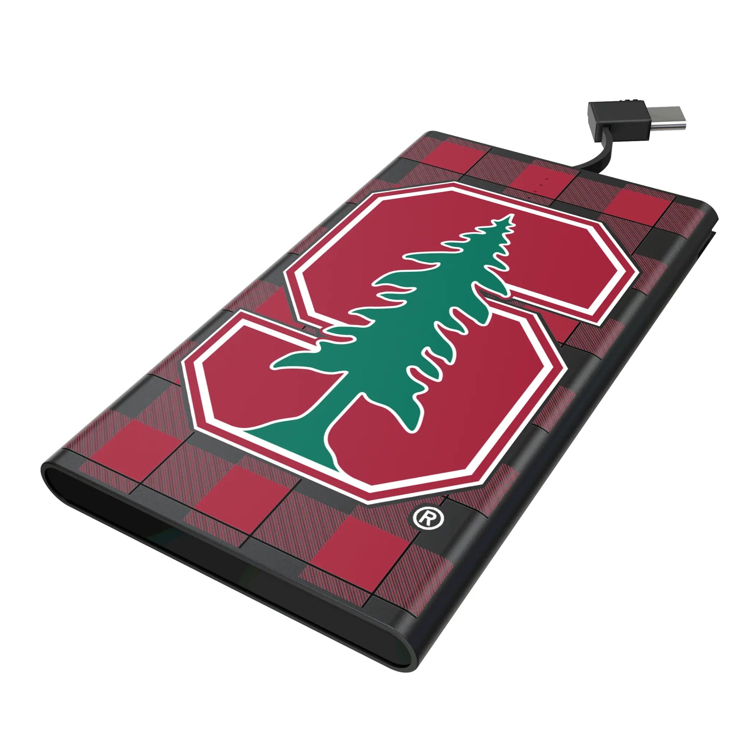 Stanford University Cardinal Plaid 5000mAh Flat Powerbank