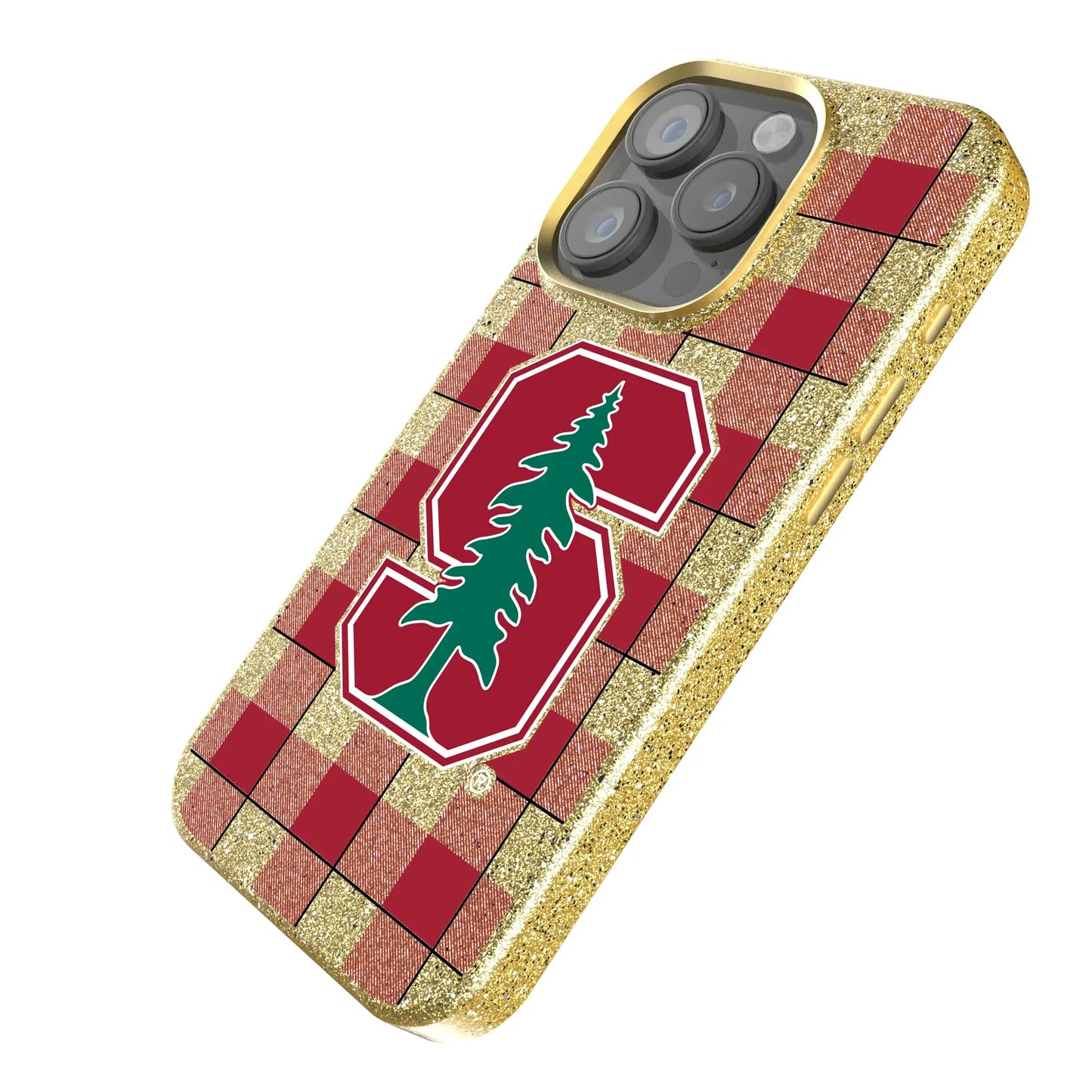 Stanford University Cardinal Plaid Bling Phone Case for Apple iPhone