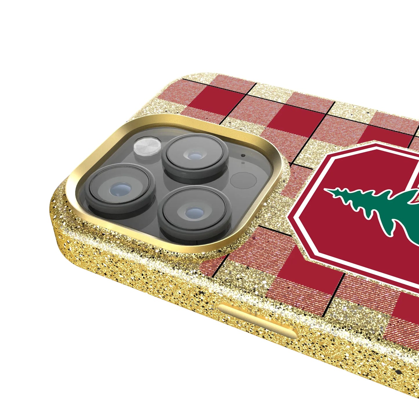 Stanford University Cardinal Plaid Bling Phone Case for Apple iPhone