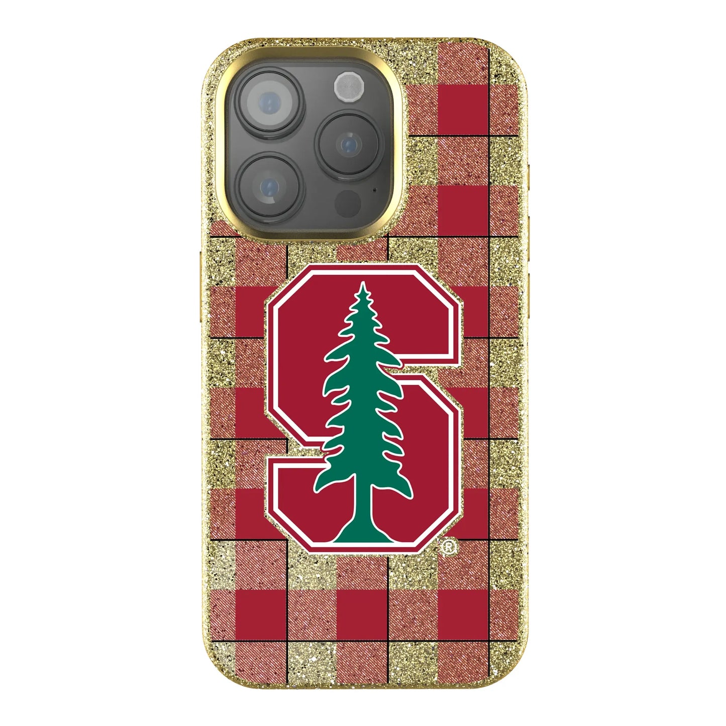 Stanford University Cardinal Plaid Bling Phone Case for Apple iPhone