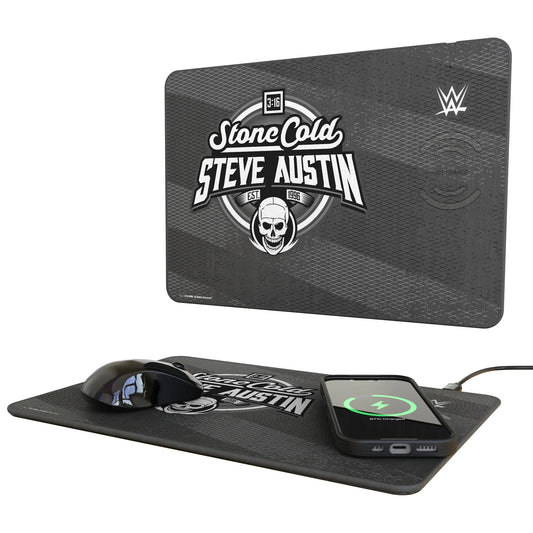 Stone Cold Steve Austin Steel 15-Watt Wireless Charger and Mouse Pad