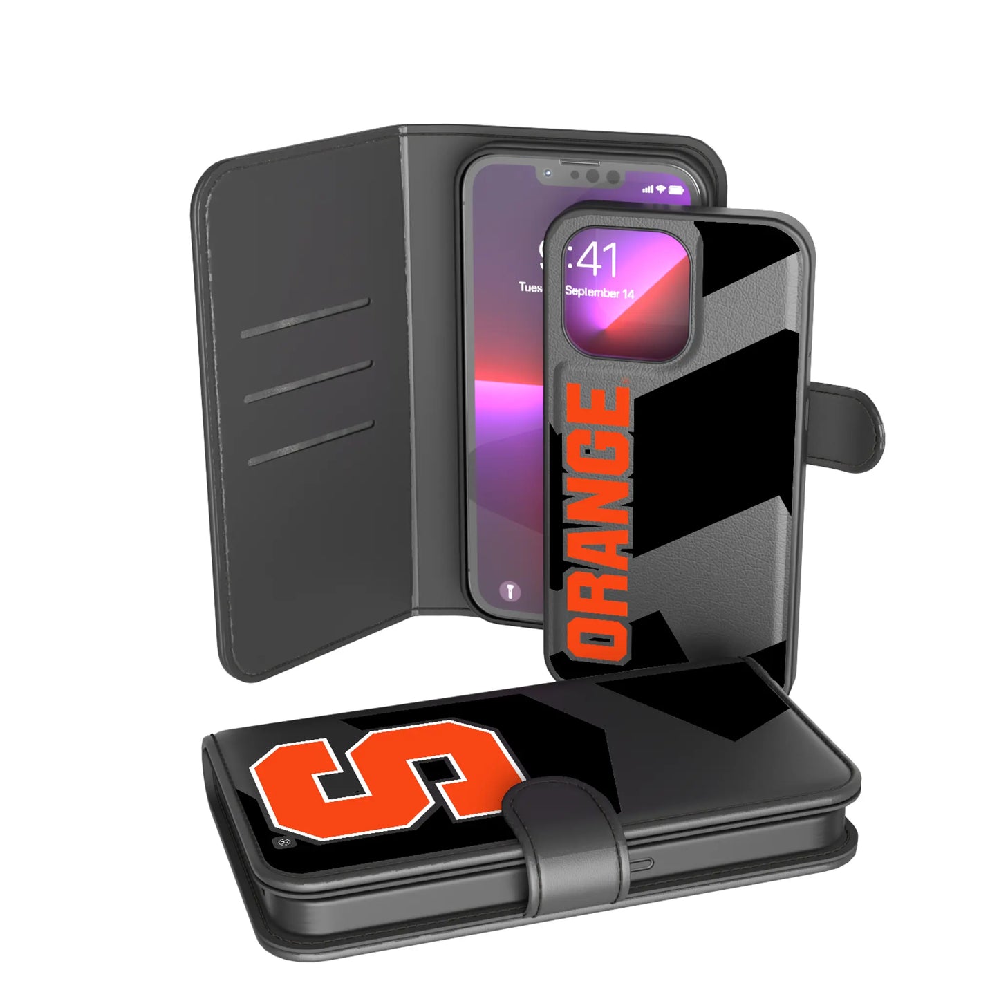 Syracuse University Orange Monocolor Tilt Wallet Phone Case for Apple iPhone