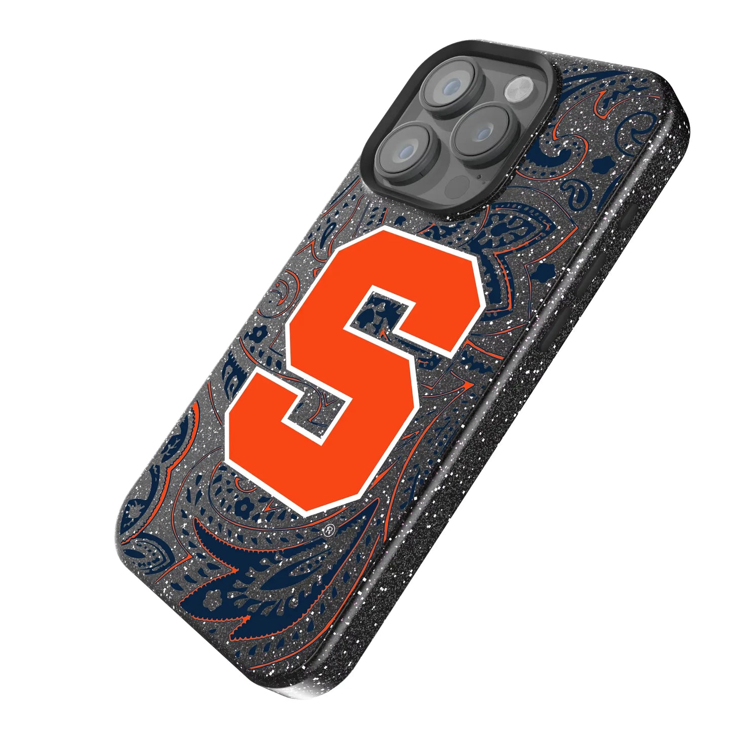 Syracuse University Orange Paisley Black Bling Phone Case for Apple iPhone