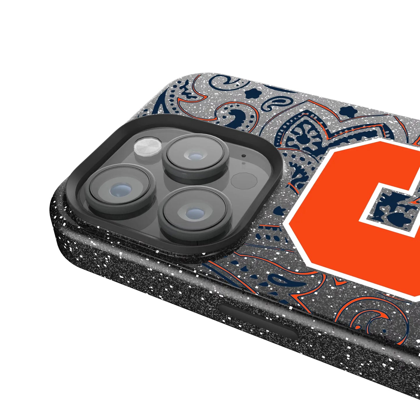 Syracuse University Orange Paisley Black Bling Phone Case for Apple iPhone