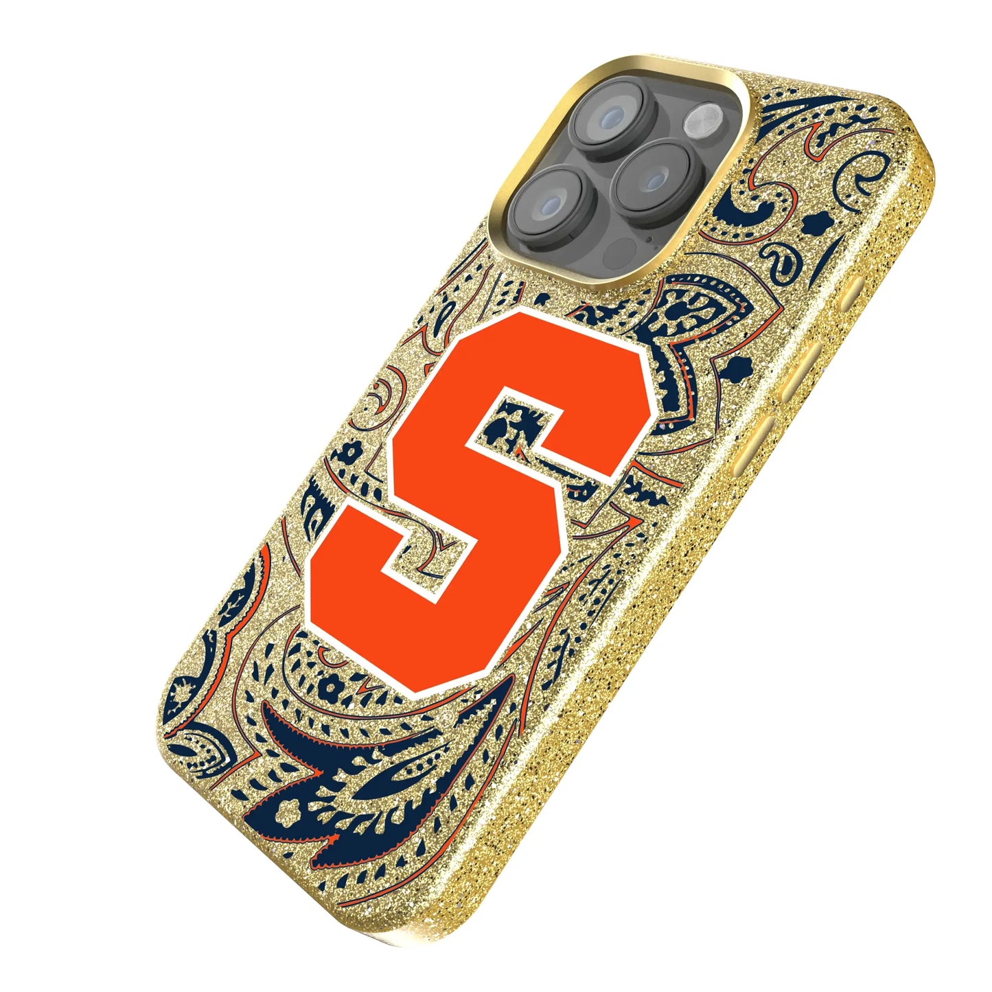 Syracuse University Orange Paisley Bling Phone Case for Apple iPhone