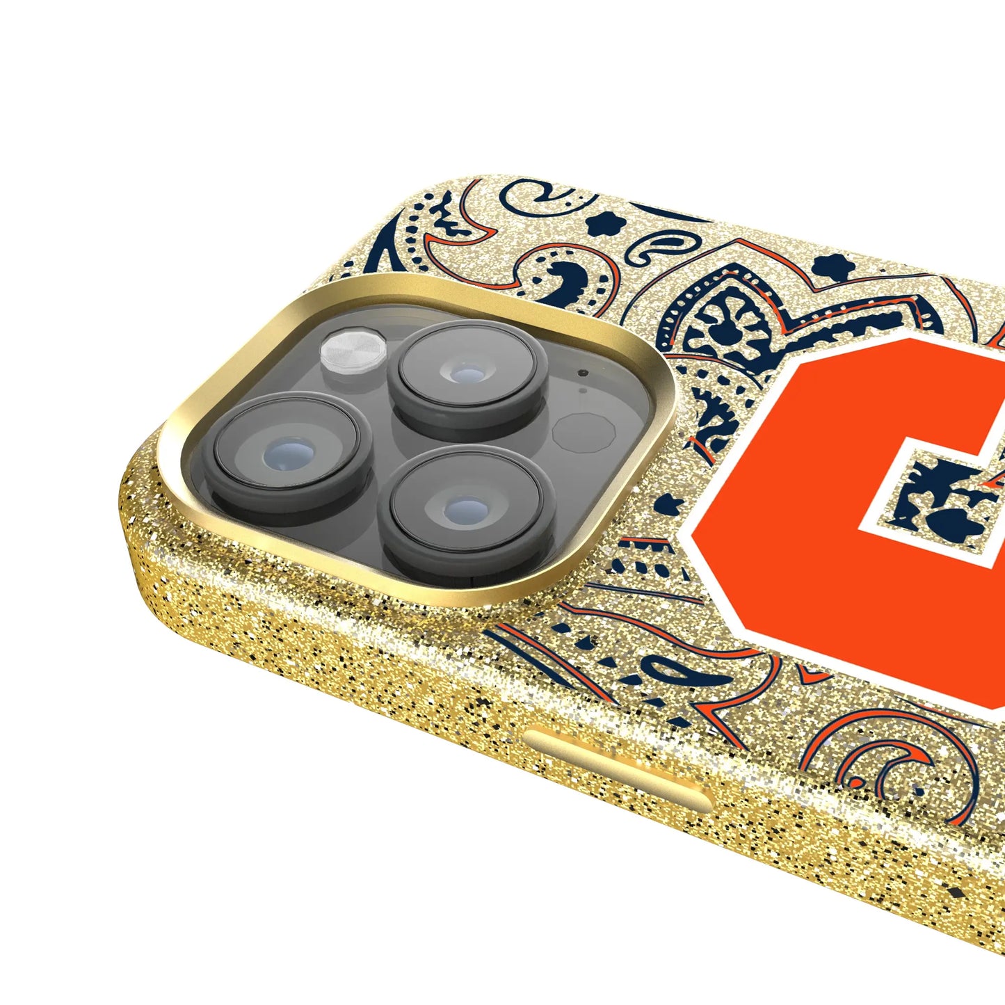 Syracuse University Orange Paisley Bling Phone Case for Apple iPhone