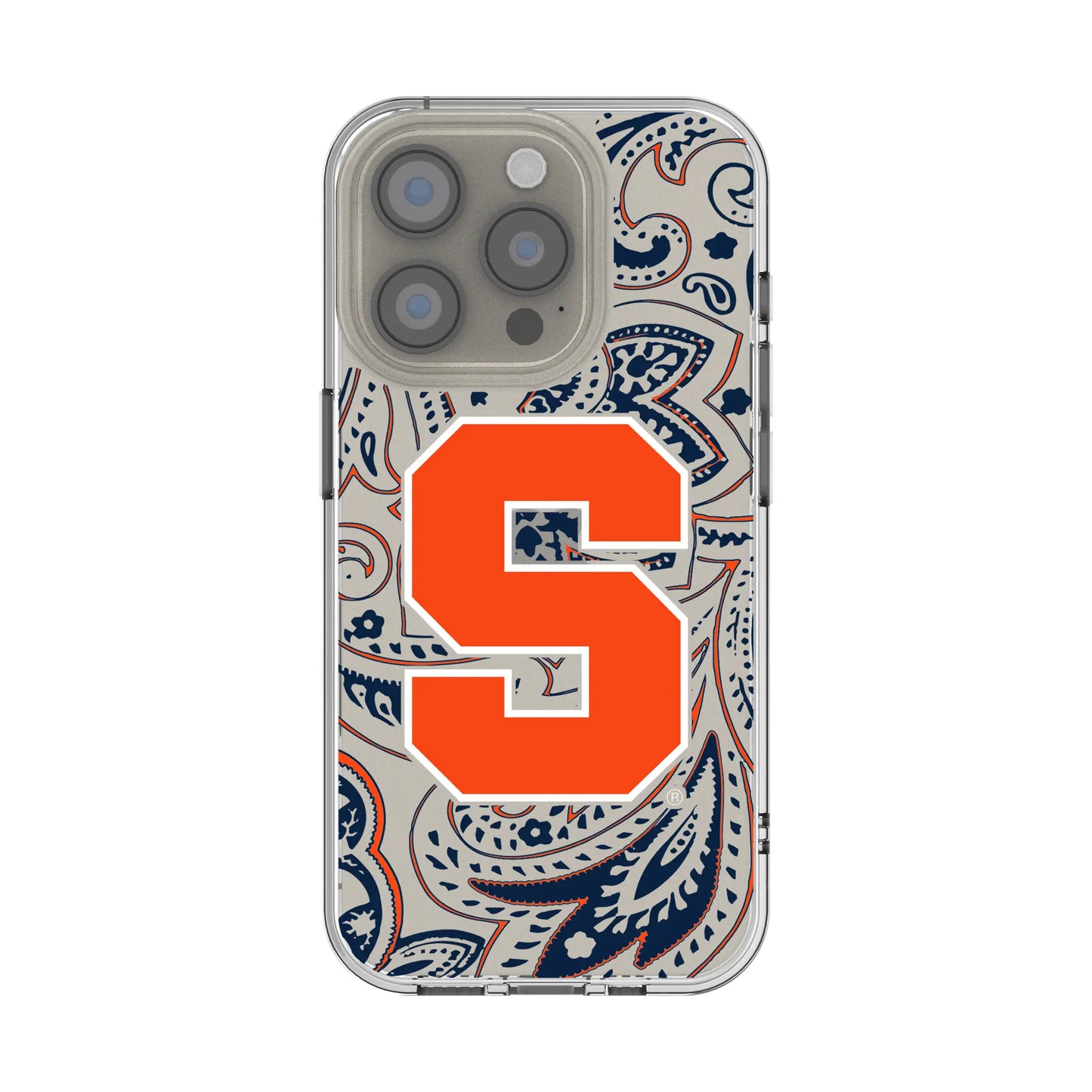 Syracuse University Orange Paisley Clear Phone Case for Apple iPhone