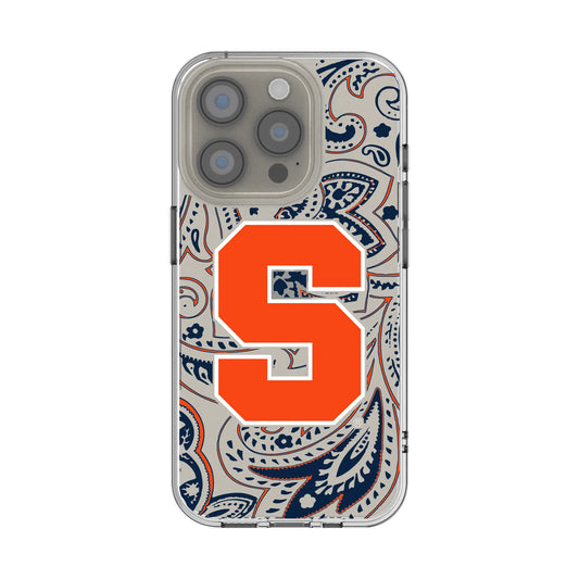 Syracuse University Orange Paisley Clear Phone Case for Apple iPhone