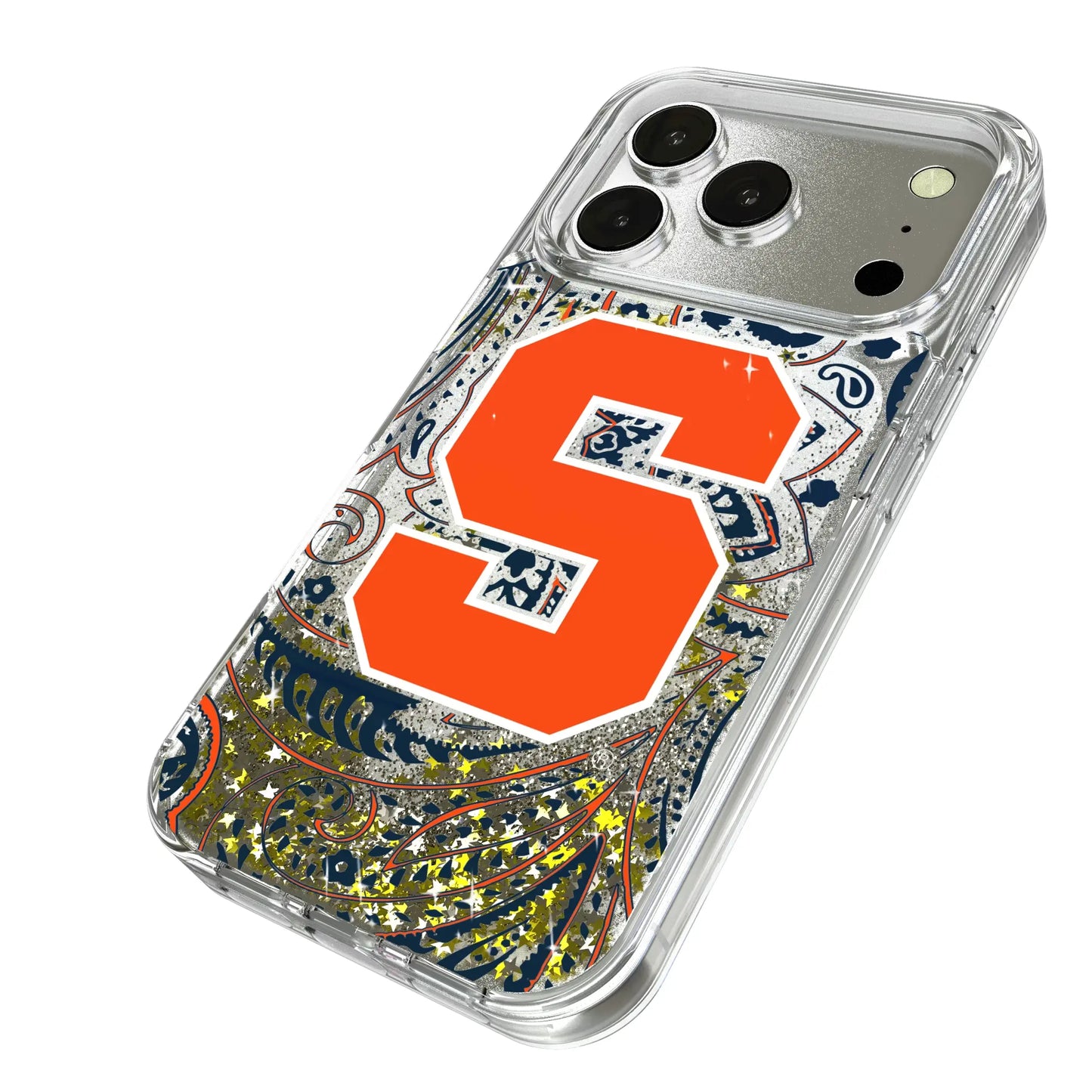 Syracuse University Orange Paisley Glitter Phone Case for Apple iPhone