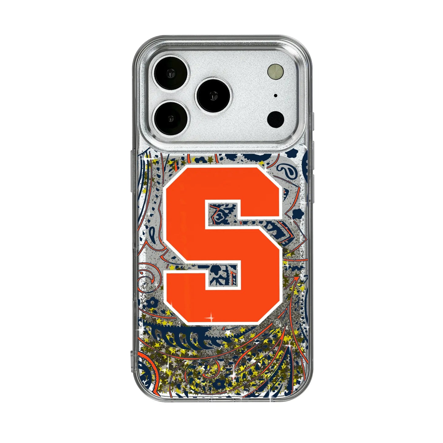 Syracuse University Orange Paisley Glitter Phone Case for Apple iPhone